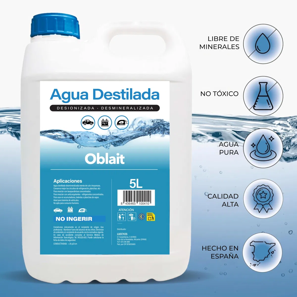 MUNTRADE Agua Destilada 10L | Nueva Formulación Alta Pureza