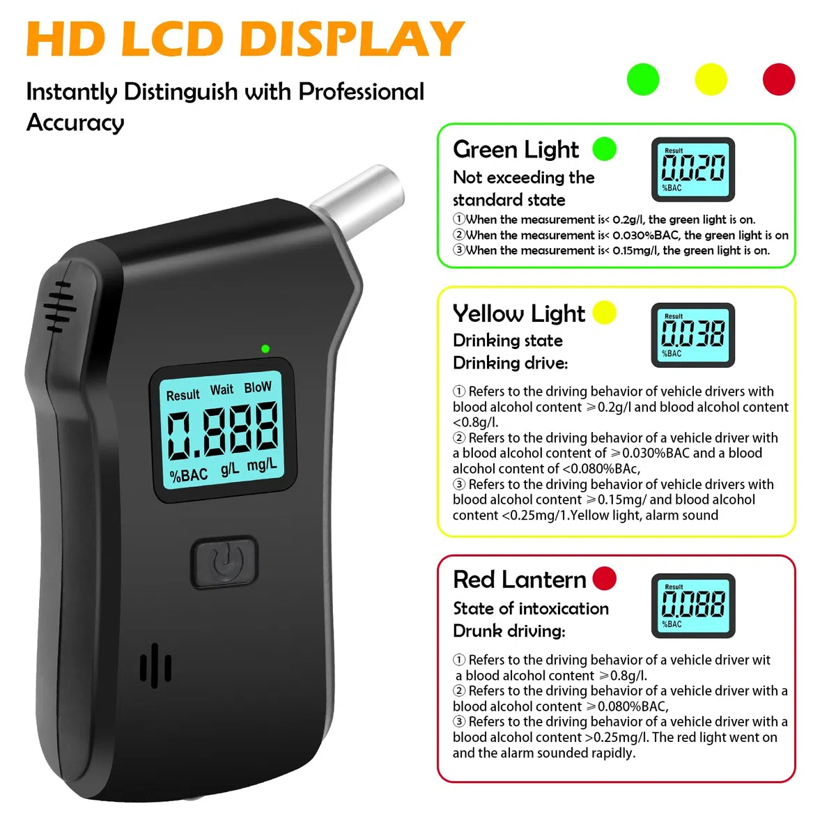 NVIYAM Alcoholimetro Homologado DGT, Alcoholimetro con Pantalla Digital LCD, Profesional Portátil de Alcohol con 25 Boquillas, Alcoholímetro para Uso Doméstico y en Fiestas