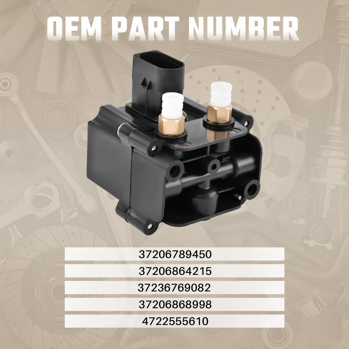 Bloque de válvula de compresor de resorte de aire compatible con Serie 7 F01 F02 F04 5 Touring F11 5 GT F07, parte #4722555610 37206789450