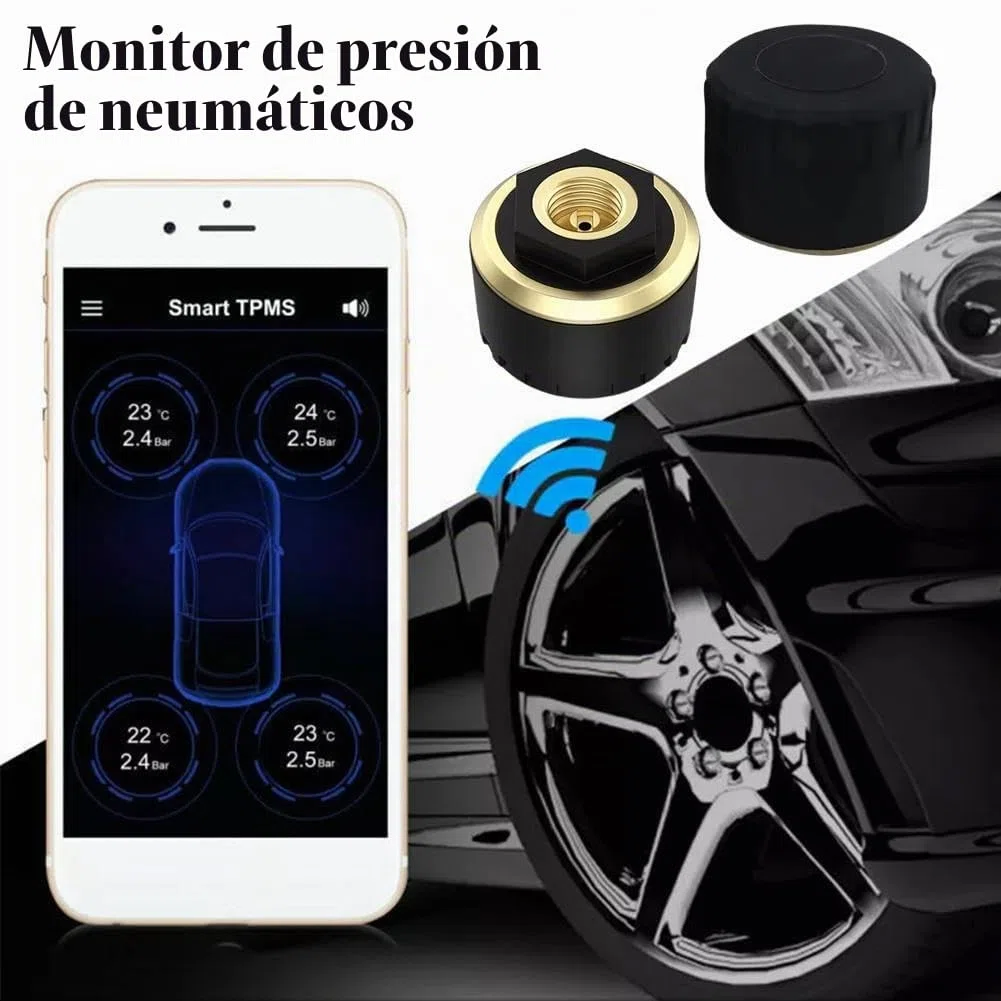 Sistema de monitoreo de presión de neumáticos TPMS para coche, pantalla Bluetooth 5.0, pantalla de teléfono, motocicleta, coche, para sensor de presión de neumáticos Android