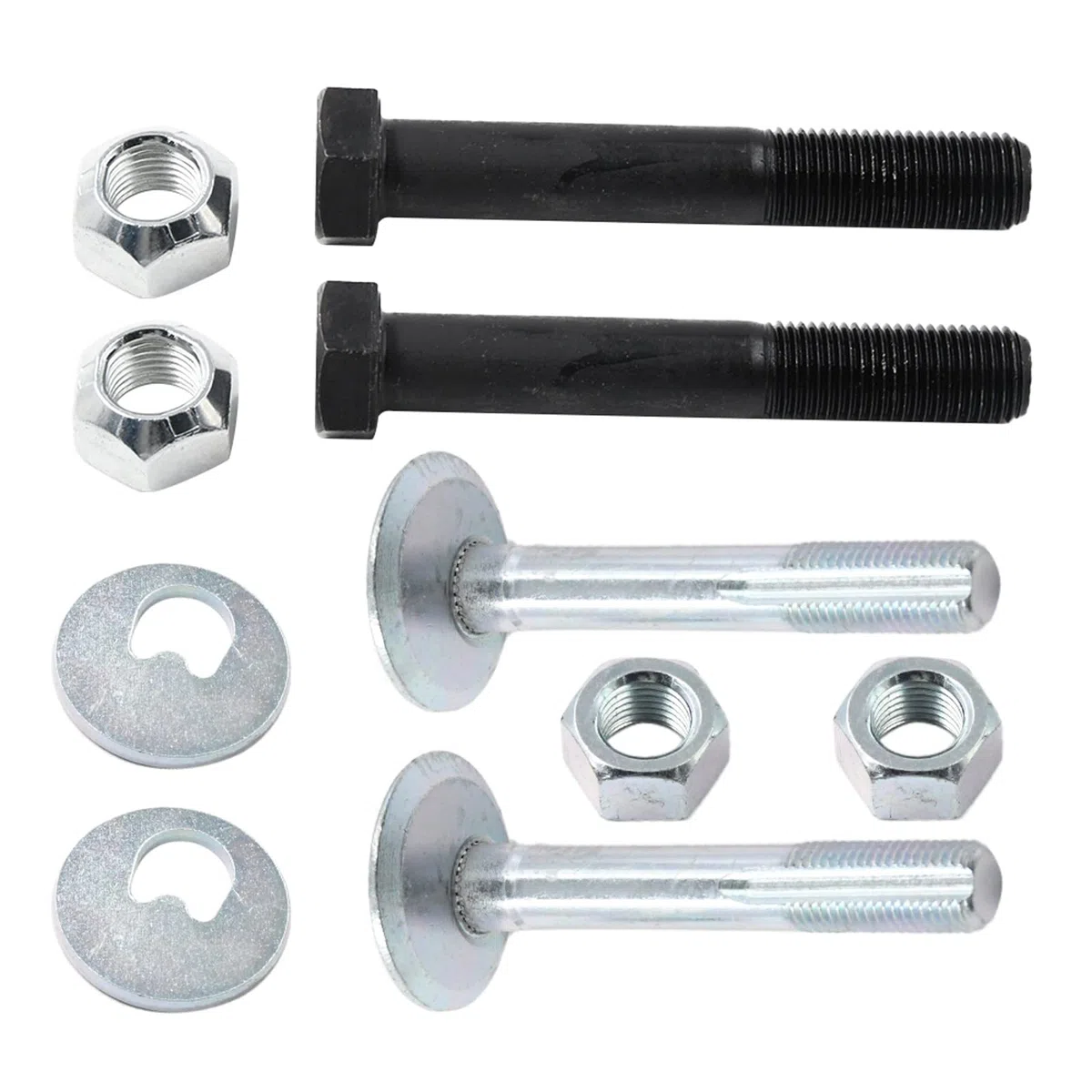 2x Juego de tornillos excéntricos horquilla delantera Juego de Perno excéntrico y arandela de suspensión delantera compatible con VW T4 Transporter 91-03 M14 701407397C N90534002
