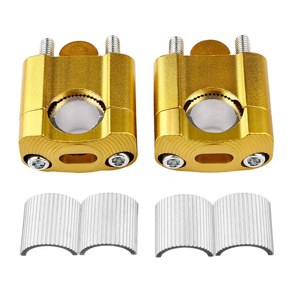1 par de elevadores de manillar de motocicleta CNC de 7/8 "22 mm, plata