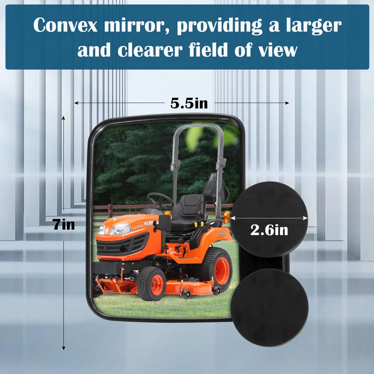 Espejo universal para tractor, espejos laterales magnéticos fuertes compatibles con accesorios de tractor Kubota B BX Mahindra John Deere