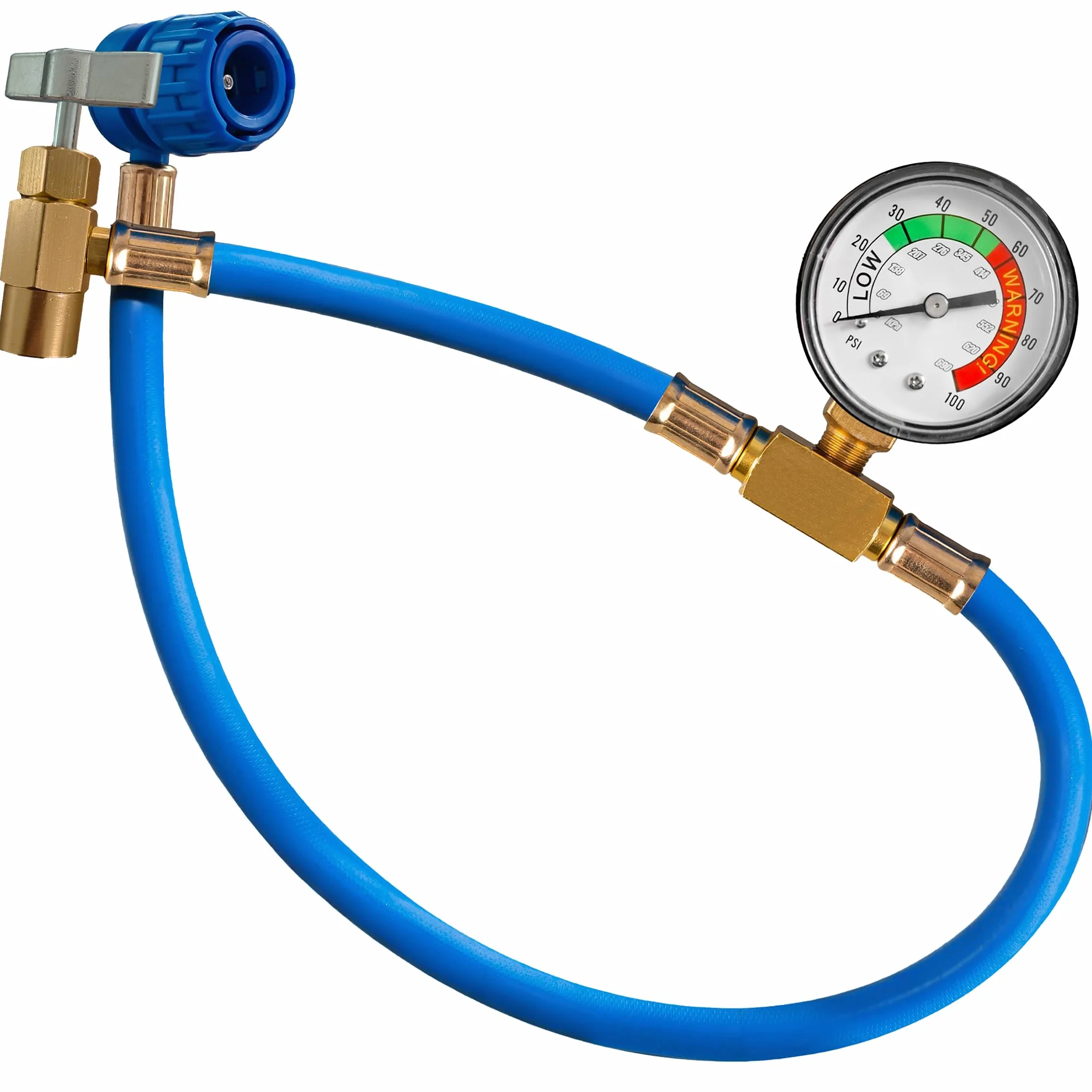 ClimaSet Recambio gas R134a R12 con manguera - manometro – Kit recarga aire acondicionado coche 1x235 g - Sustituto del refrigerante R134a - Gas aire acondicionado coche - ECO