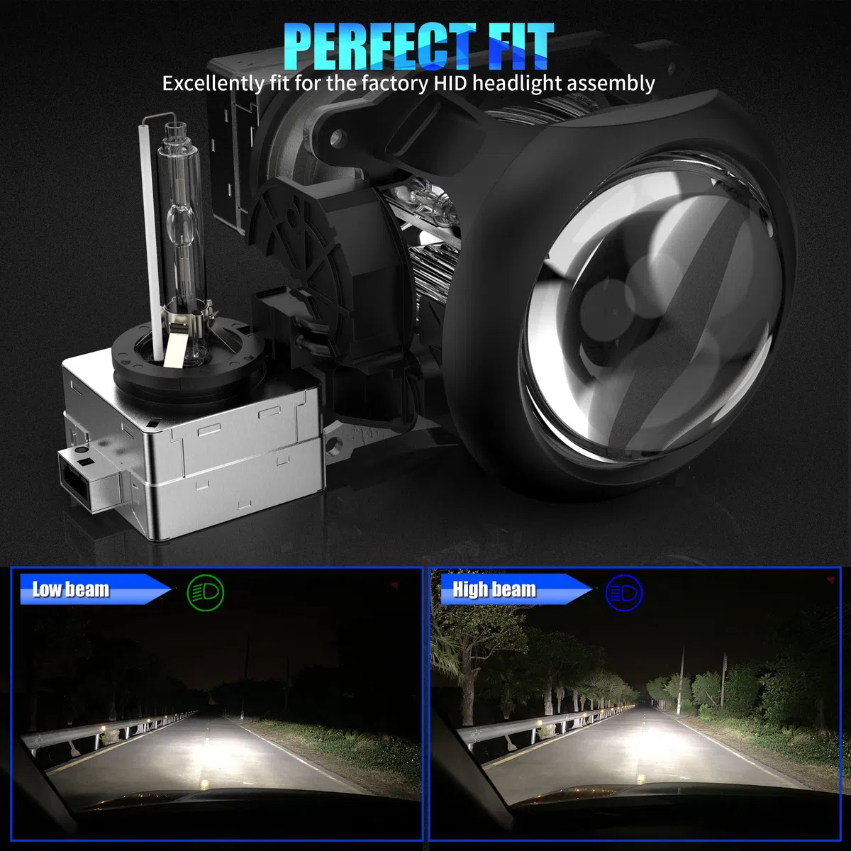 D1S Bombillas Xenón 4500LM, BEAMFLY Kit de Conversión HID para Faros Automóviles, 6000K Luces Blanco
