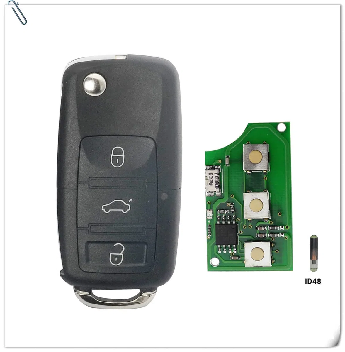 3B Mando para VW Passat Polo Skoda Seat Golf Beetle 434Mhz ID48 1J0959753DA | Llavero de Coche Remoto,Requiere programación