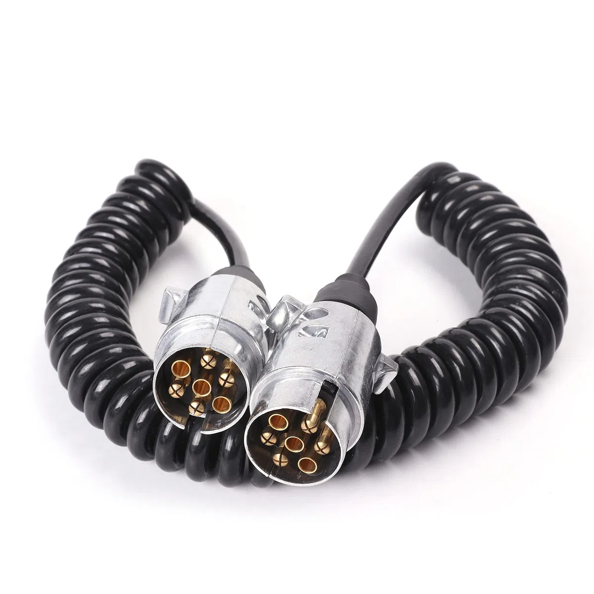 AOHEWEI Cable de Extensión para Remolque 7 Pines Metal 1,8M con Conector Enchufe De Remolque Aleación De Aluminio 12V para Remolque Camión Barco u Caravana