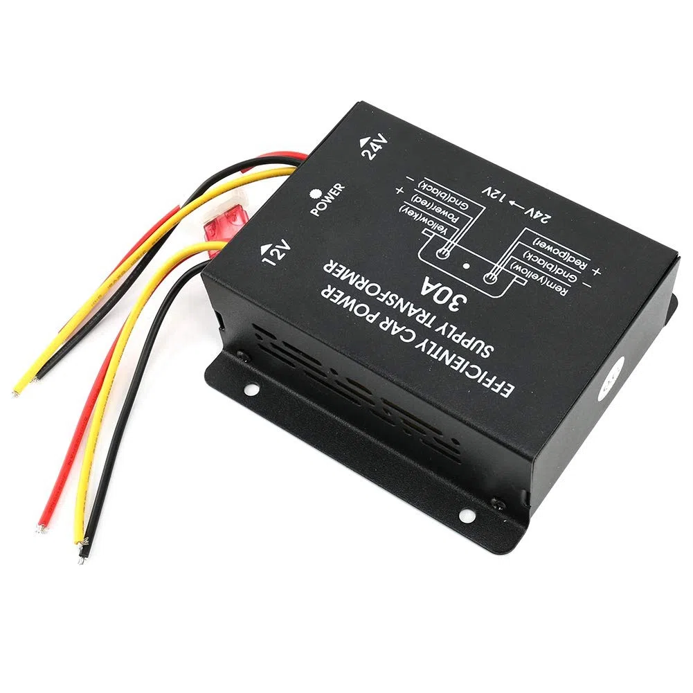 Gegong 24V-12V DC Convertidor 30Amp Paso Abajo Regulador de Voltaje Fuente de Alimentación Automotriz