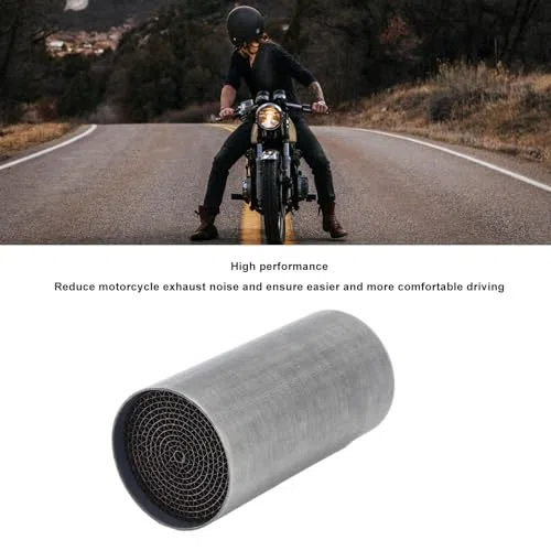Aramox Catalizador de Tubo de Escape, Silenciador Medio Delantero Universal para Motocicleta, Hierro, 48x100mm