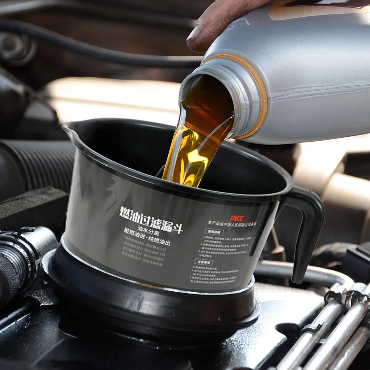 Separador de Agua y para Coche - Embudo Filtro Separador De Y Agua Para Coches,Herramientas de Filtrado y Accesorios Automoción Mantenimiento Diario Repostaje Conductores Hombre Vehículo