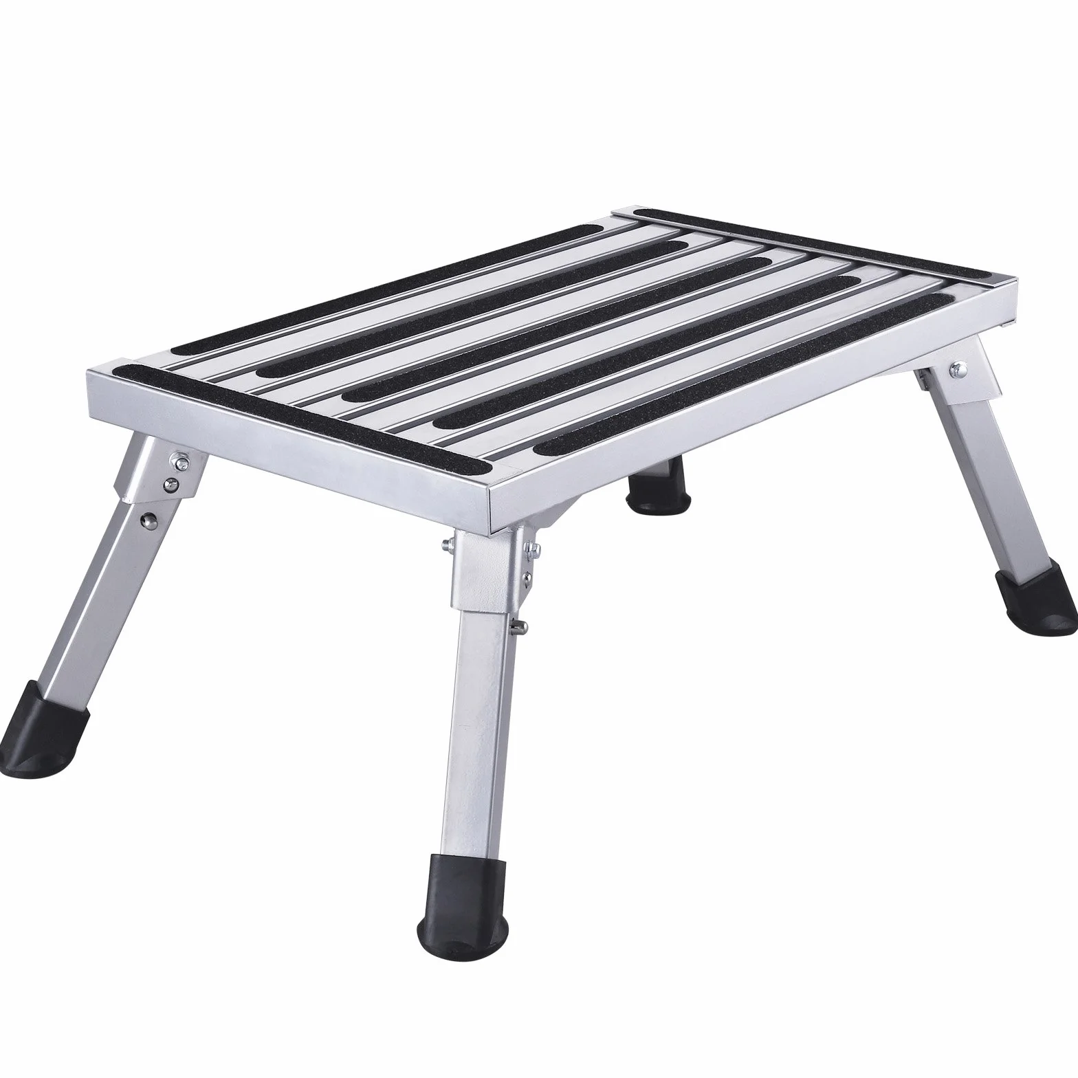 Johgee 47 x 30 x 23 cm Estable aluminio escalera de 1 nivel Plataforma de trabajo carga máxima 250 kg