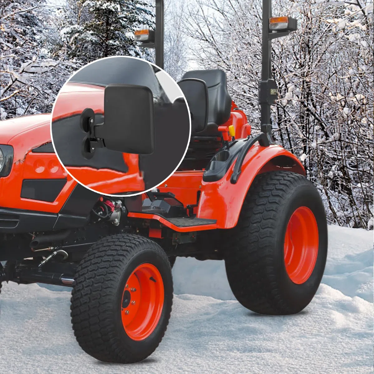 Espejo universal para tractor, espejos laterales magnéticos fuertes compatibles con accesorios de tractor Kubota B BX Mahindra John Deere