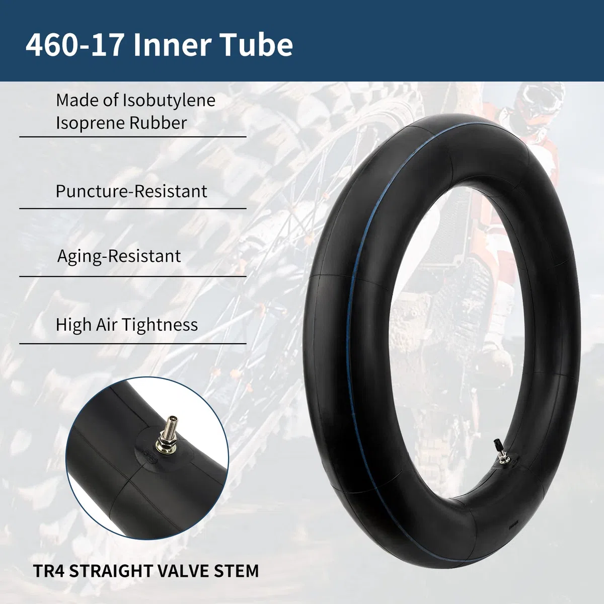 AHL 460-17 Kit de mangueras traseras 130-70/80-17 140-70/80-17 (apriete la válvula Antes de Usar)
