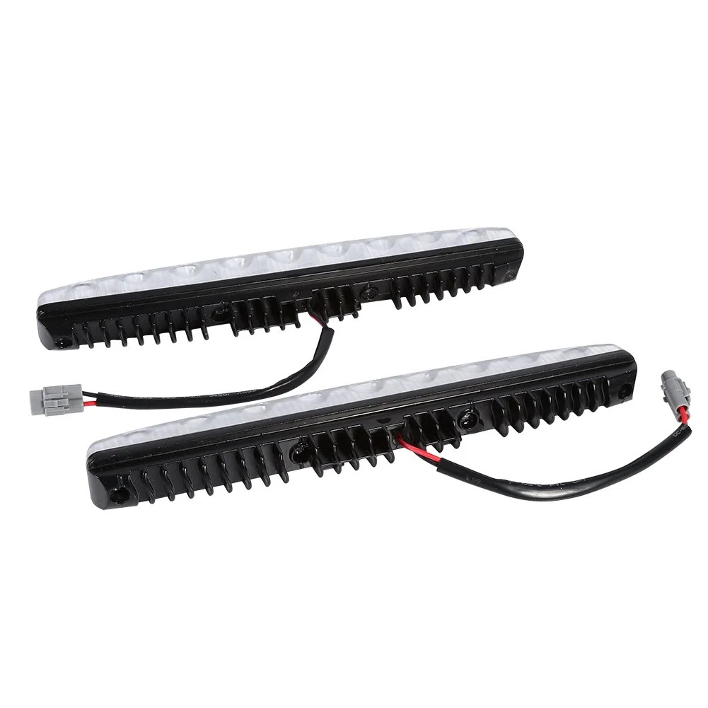 2pcs Blanco 9-LED Tira larga Luz de circulación diurna DRL Lámpara de conducción diurna antiniebla para automóvil