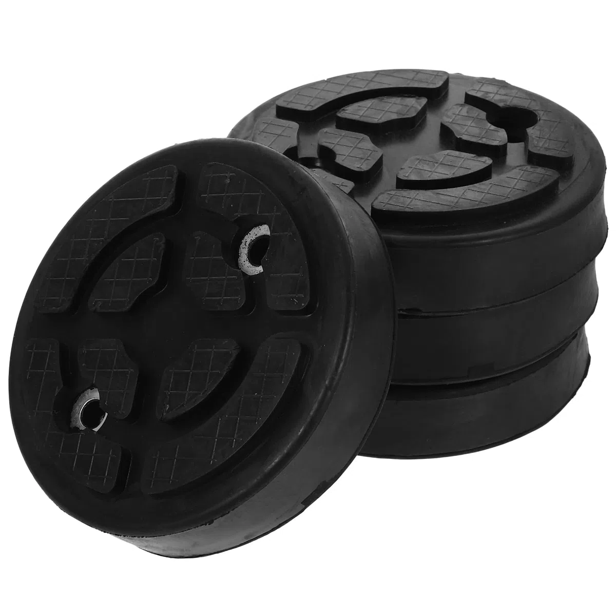 FAVOMOTO Elevador Coche: Tacos De Goma y Almohadillas De Elevación Automática Para Automóviles - 4 Piezas Brazo Goma Redondas