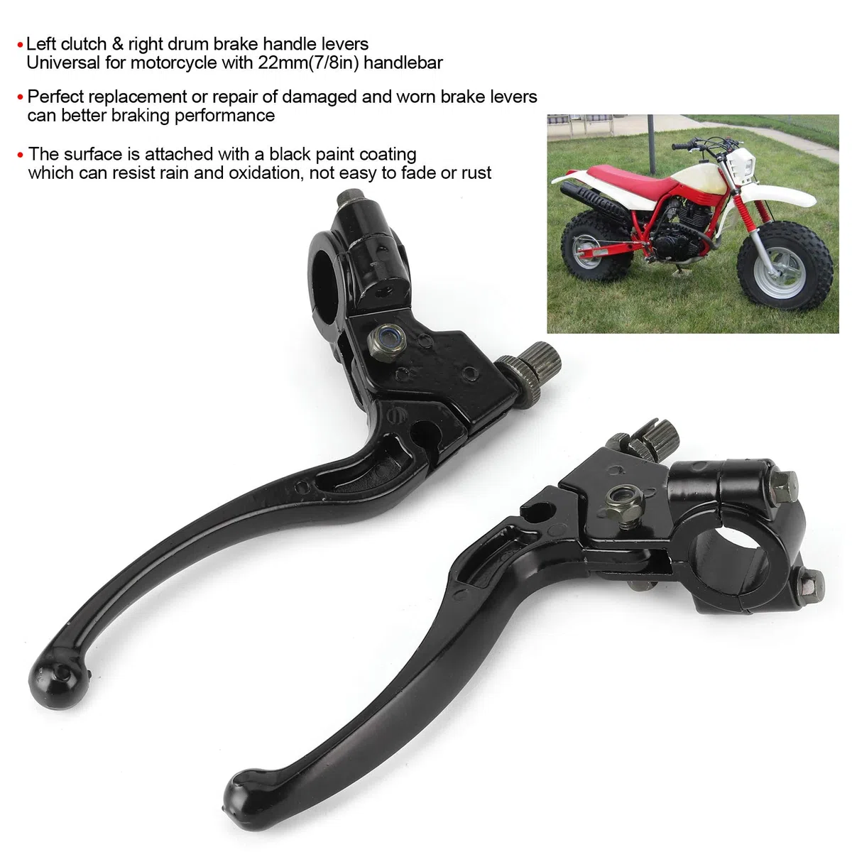 Palancas de Freno de Embrague Universales para Motocicleta, de Aleación de Acero para Manillar de Dirt Bike ATV de 22mm,Otros artículos para ciclismo
