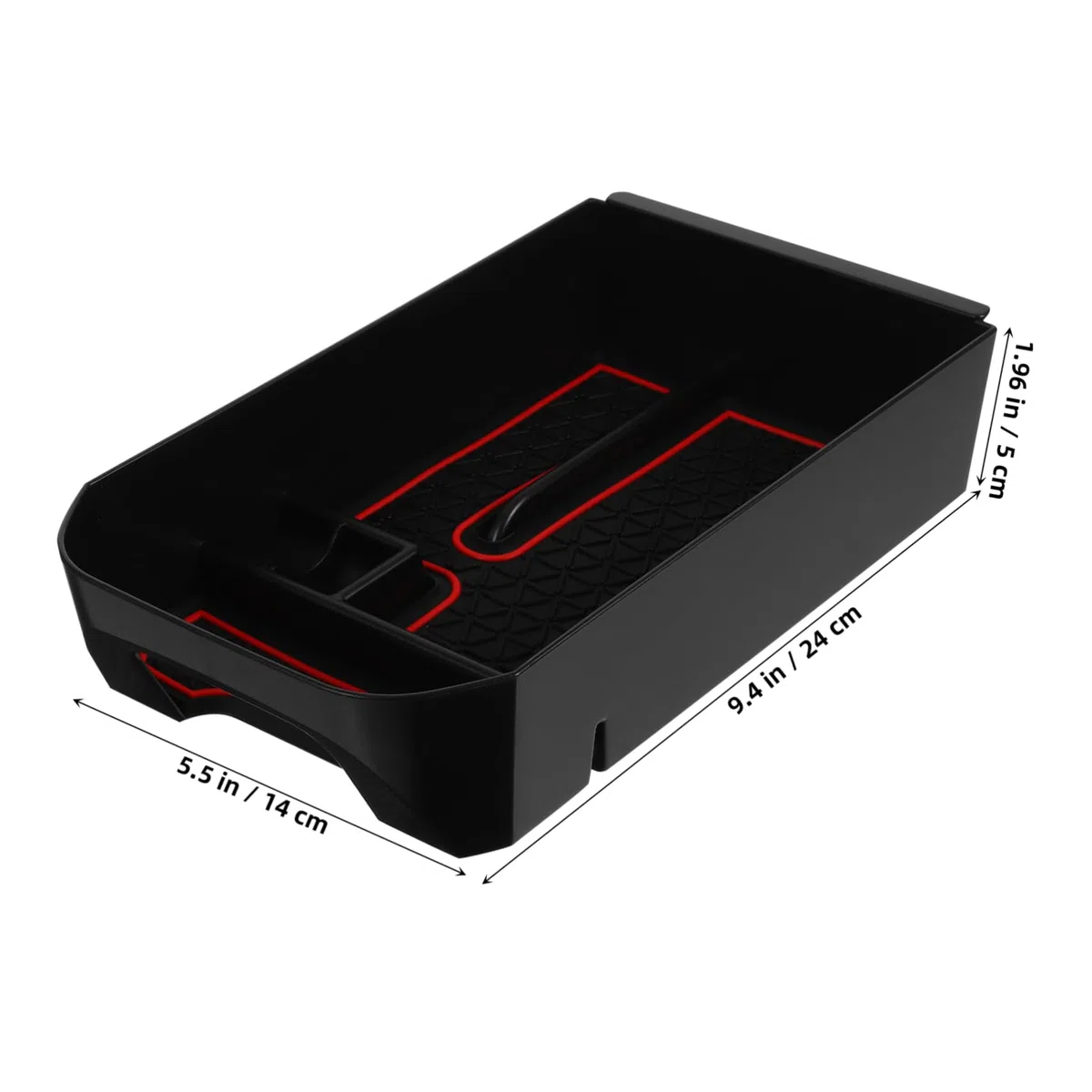 CHILDWEET Bandeja Organizadora Para Tablero Del Automóvil Roja, Cajón De Almacenamiento Para Consola Central, Material Pp Resistente, Multifuncional Para Viaje y Uso Diario En Coche