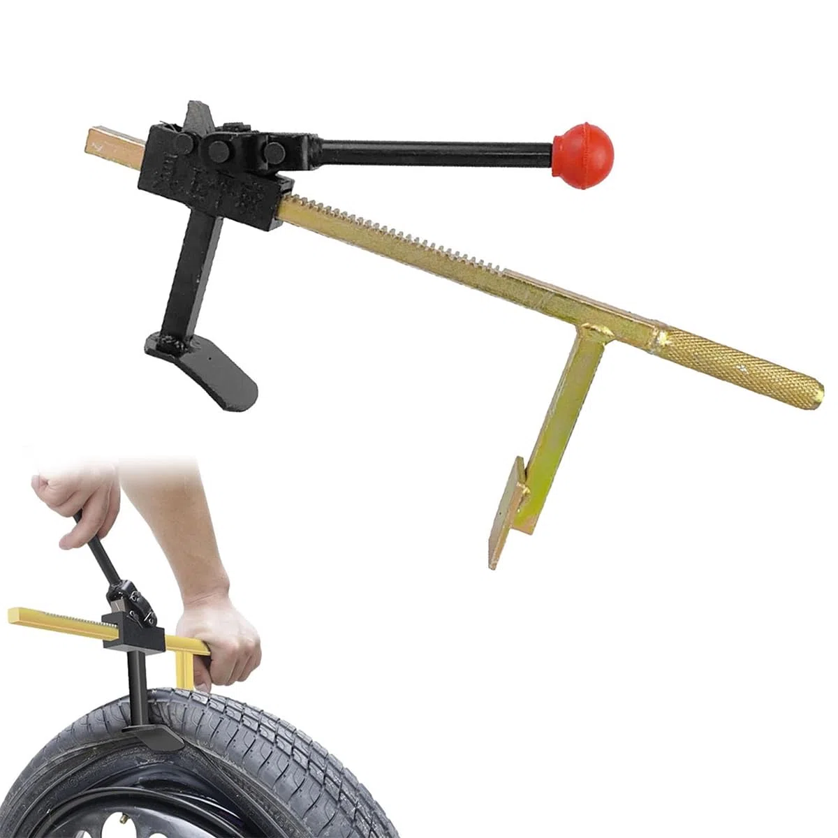 Herramienta para cambiar neumáticos sin cámara, destalonador manual para sedán, minivan y bicicleta eléctrica.
