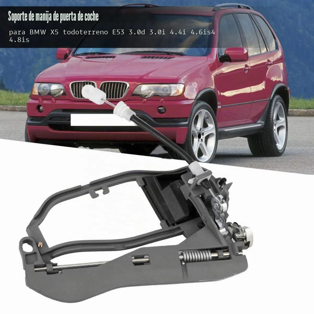 Keenso Soporte de Manilla de la Puerta, Soporte de Manetilla de la puerta exterior del coche de aleación de zinc para X5 Off-road E53 3.0d 3.0i 4.4i 4.6is4 4.8is 2000-2006 (Delantero izquierdo)