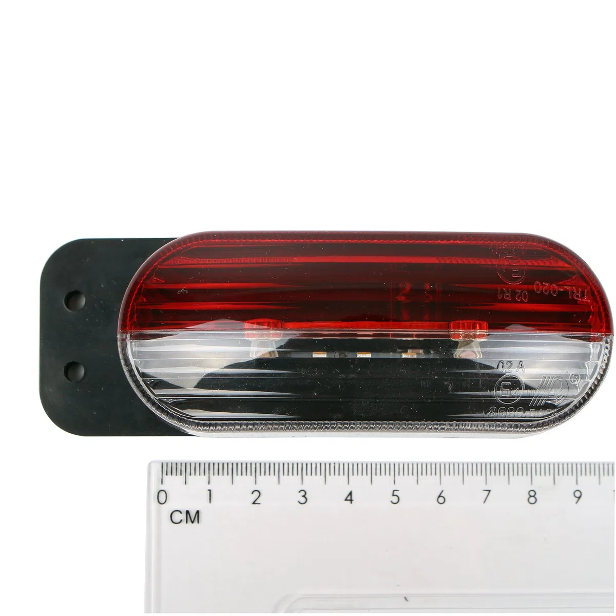 Luz de gálibo led de 12 V, juego de 2 luces de señalización lateral en rojo/blanco, 98 x 42 x 38 mm, 12/24 voltios, 2 vatios led para autocaravana, caravana y remolque