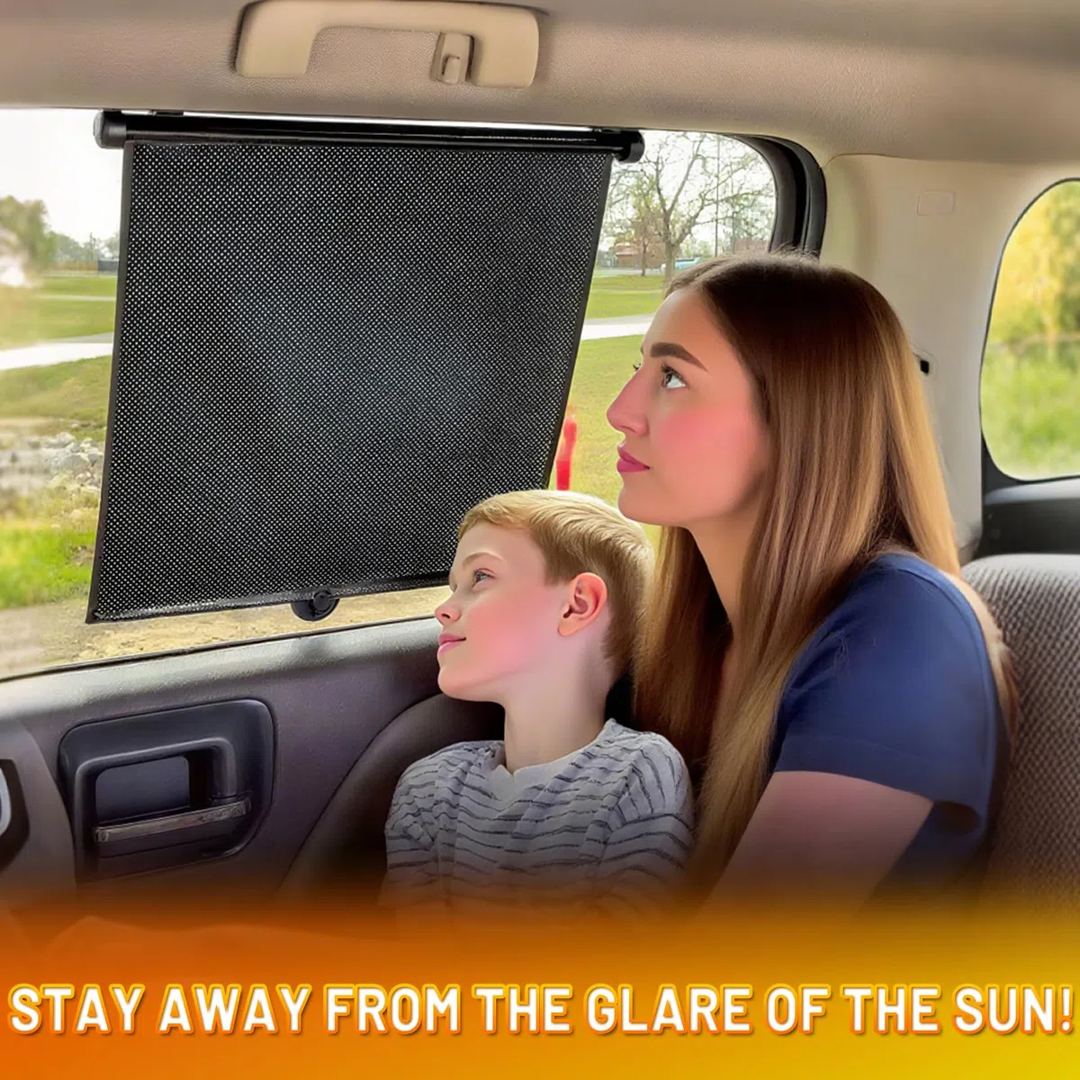 D-Lumina Parasol de Coche para Ventana Lateral Trasera,Cortinilla Enrollable con Protección UV Bebés y para Niños y Mascotas Parasol Coche Bebe Desmontable,Accesorio de Coche 2 Unidades