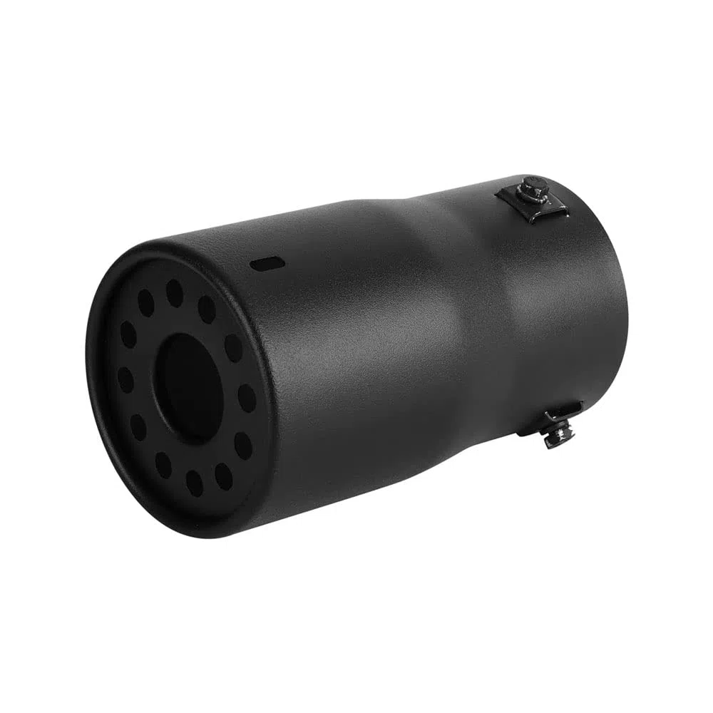 Riloer 80mm Tubo de escape de coche, DB killer silenciador de escape para coche, Silenciador en cromo, Acero inoxidable, Negro