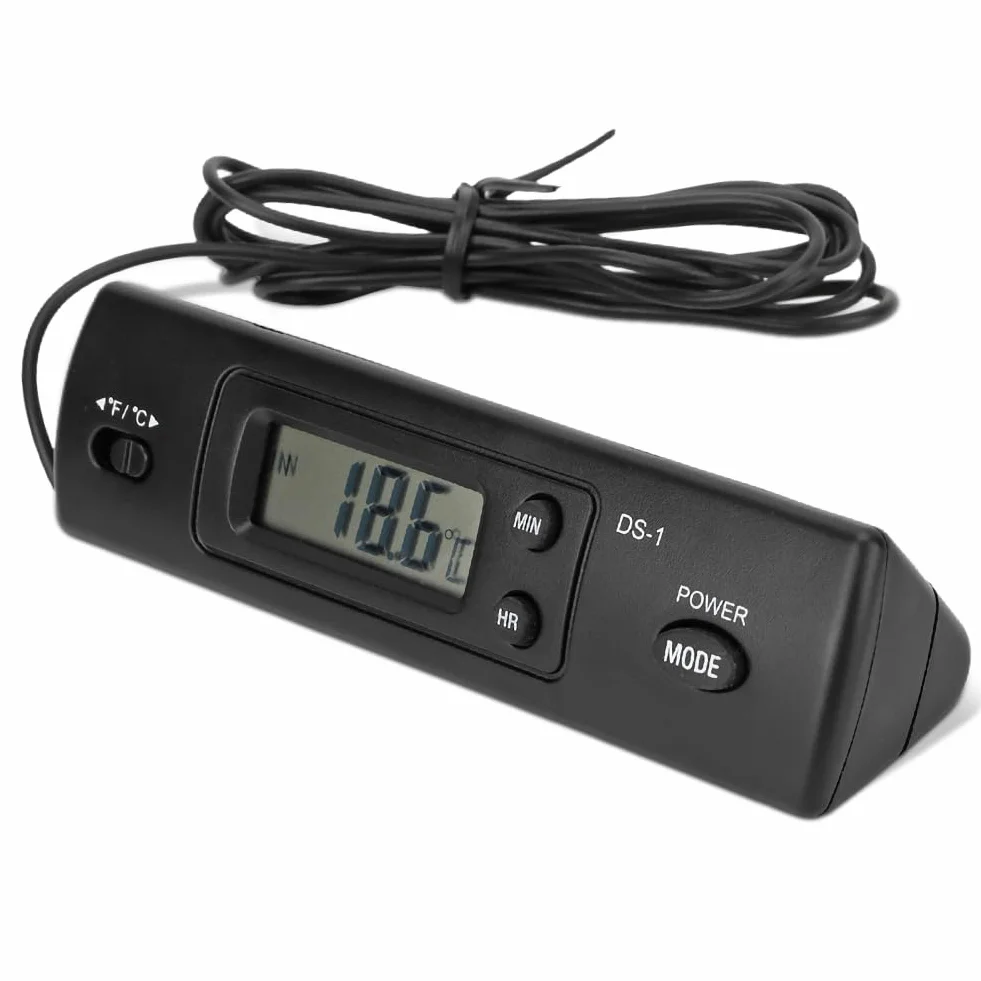 Termómetro de Aire para Automóvil, Reloj Electrónico para Automóvil, Sonda Doble, Temperatura Interior Y Exterior, Reloj Digital, Multifuncional, de Alta Precisión para Vehículos