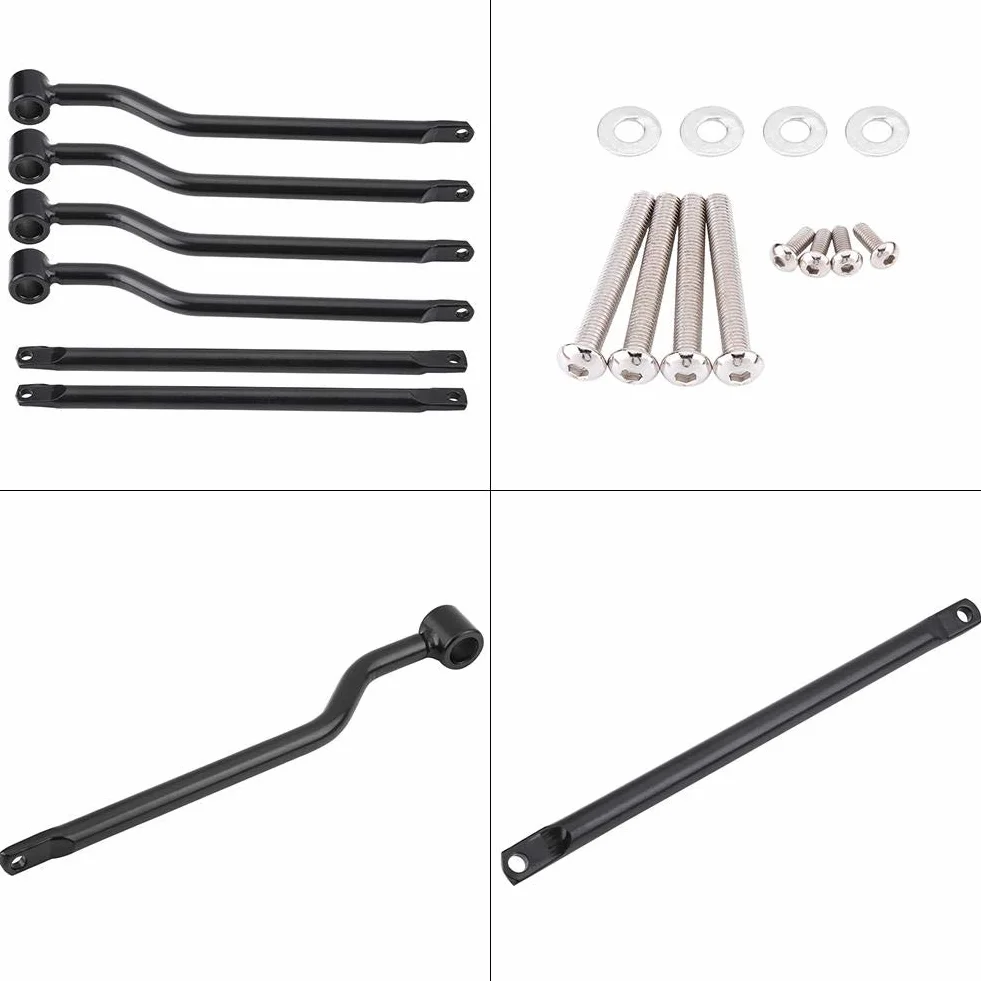 Qiilu Soporte de Ribete para Motocicleta, Varilla de Soporte de alforja para Soporte Negro de Motocicleta