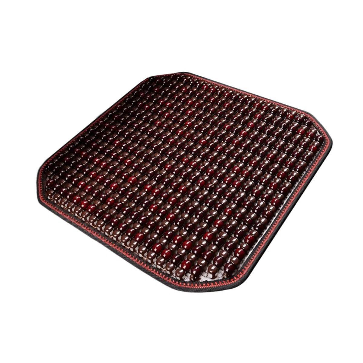 Cojín de Asiento de Madera Cubierta con Bolas Almohadilla para Coche Diseño Ergonómico Transpirable Instalación Práctica Adecuado para Oficina Vehícu, rojo