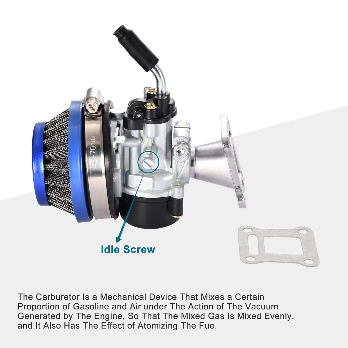 GOOFIT Reemplazo Azul del Kit De Junta De Admisión del Filtro De Aire del Carburador De Carburo De 2 Golpes para El ATV De La Bicicleta De Bolsillo 47cc 49cc