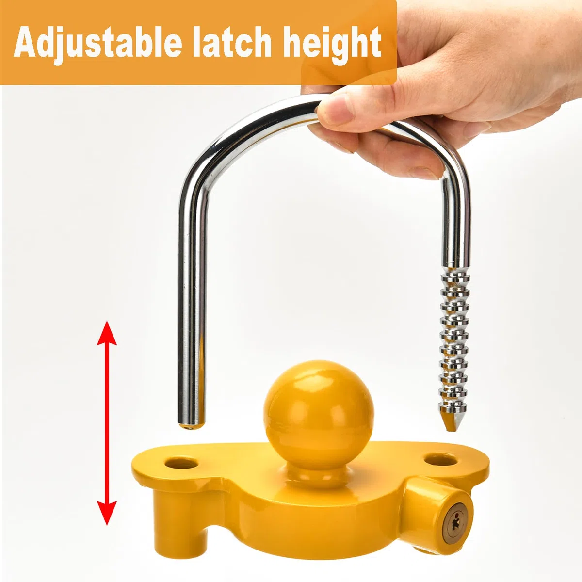 Candado para Enganche Remolque - Antirrobo Remolque Universal Candado y 2 Llaves Candado para Remolque Antirrobo para Remolques, Caravanas y Coches Viene (Amarillo)