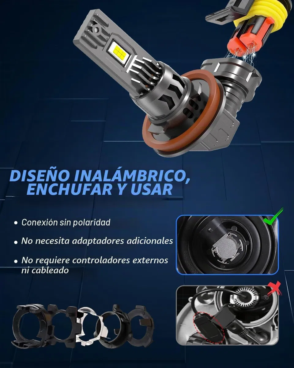 SHINYY Bombilla H11 H9 H8 LED Faro Delantero de Coche 26000LM, 2026 Nueva Alta Potencia 6500K luz Blanca Fría Lámparas LED H11 para Luces de Cruce/Luces de Carretera/de Niebla, Paquete de 2
