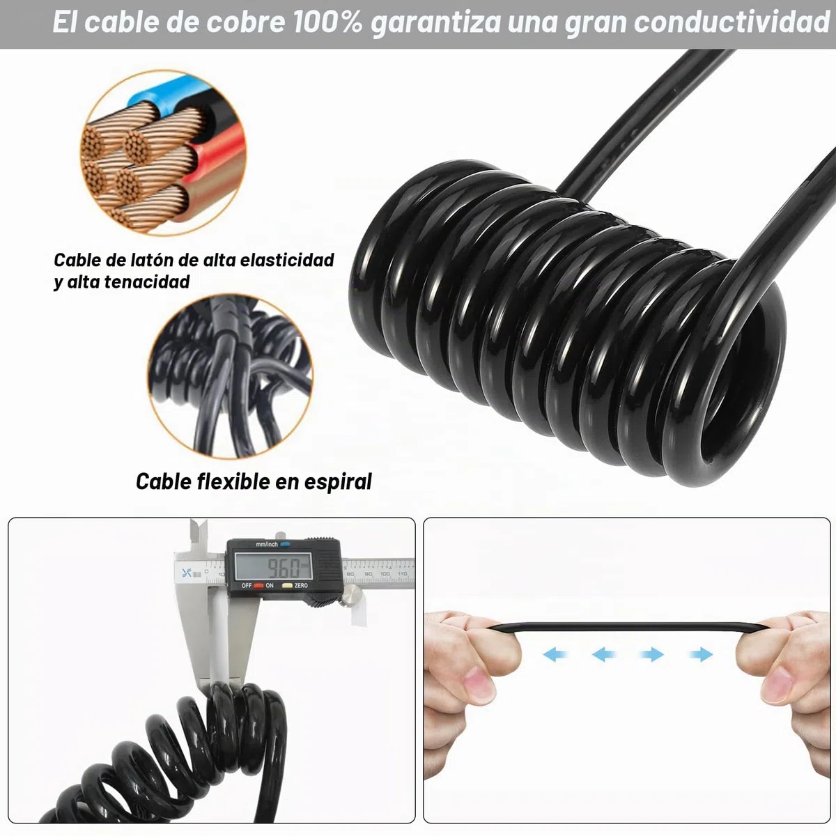 Remolque Cable de Extensión 13 Pines 3M Enchufe Remolque Cable Cableado del Remolque Cable Eléctrico en Espiral 12V Enchufe Alargadera Cable Remolque para Remolque Coches Caravanas Camión RV