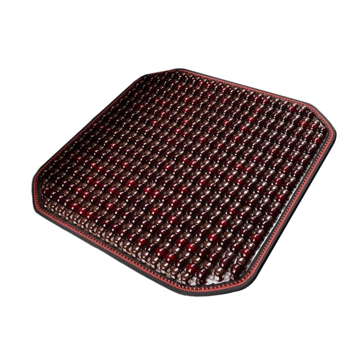 Cojín de Asiento de Madera Cubierta con Bolas Almohadilla para Coche Diseño Ergonómico Transpirable Instalación Práctica Adecuado para Oficina Vehícu, rojo