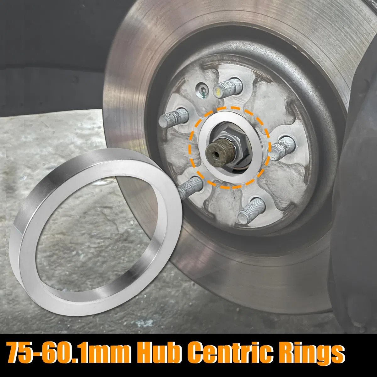 QUARKZMAN 4 Piezas Anillos Centradores de Aleación de Aluminio de 75 mm de Diámetro Exterior a 60.1 mm de Diámetro Interior para Cubos de Rueda de Coche