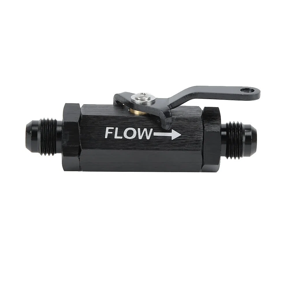 Male Shut Off Valve Fuel Fitting , Shut Off Valve , Fuel Check Valve CNC Y972 6AN Fit for AN6 Fuel Pipe , for Aluminum Alloy Car Refitting (Black)