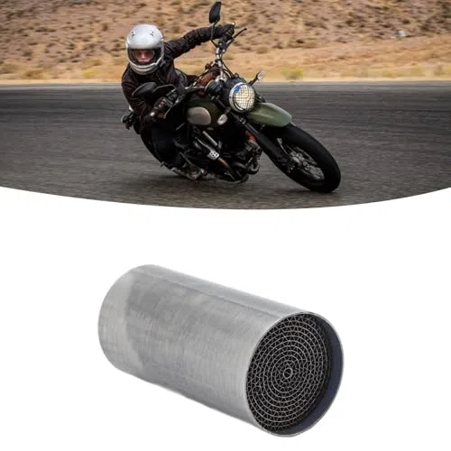 Aramox Catalizador de Tubo de Escape, Silenciador Medio Delantero Universal para Motocicleta, Hierro, 48x100mm