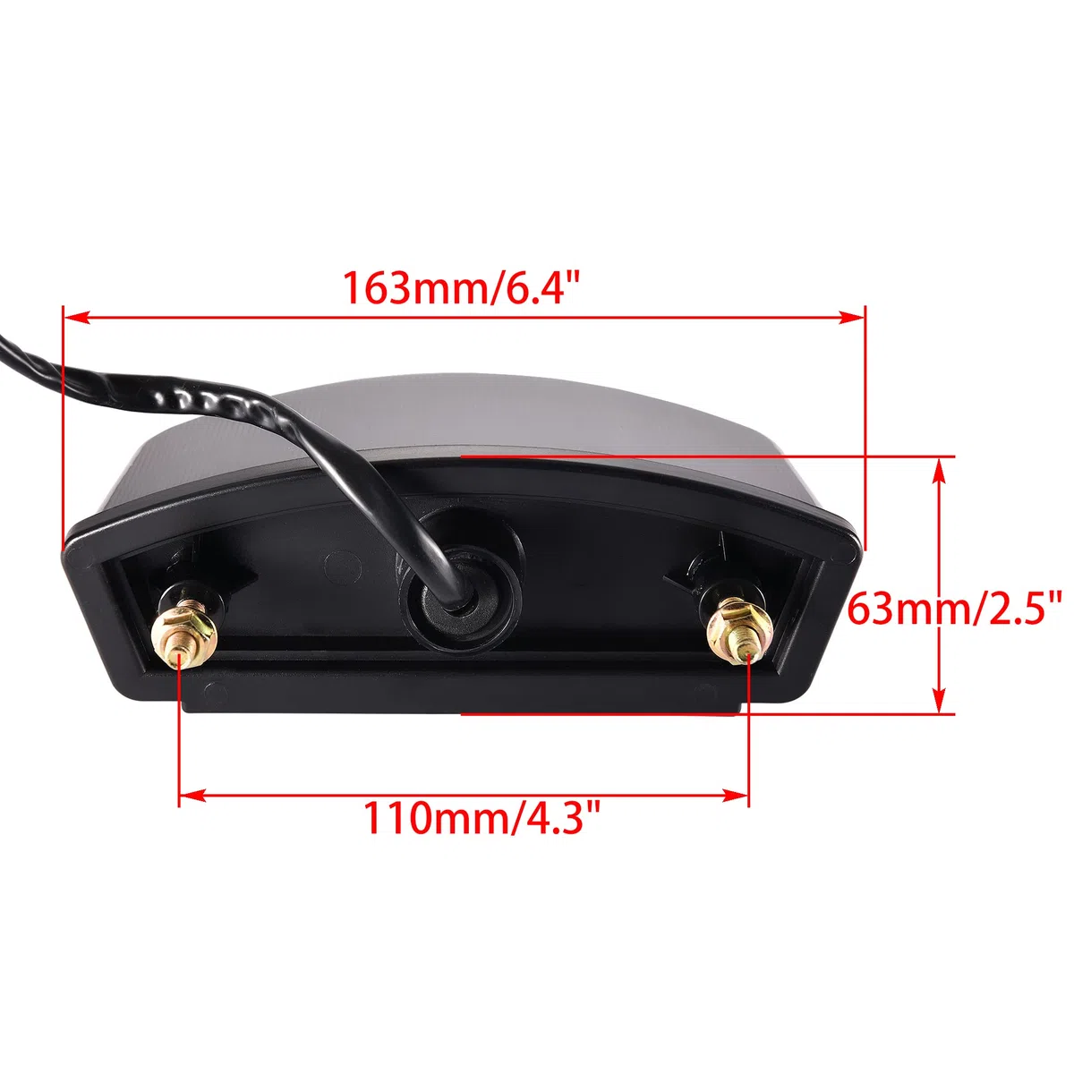 WOOSTAR 3 Cables Luz Trasera LED de Freno Trasero Reemplazo para 50cc 70cc 90cc 110cc 125cc 150cc Motocicleta Scooter Dirt Pit Bike Off-Road ATV 5 Wheeler Quad Negro