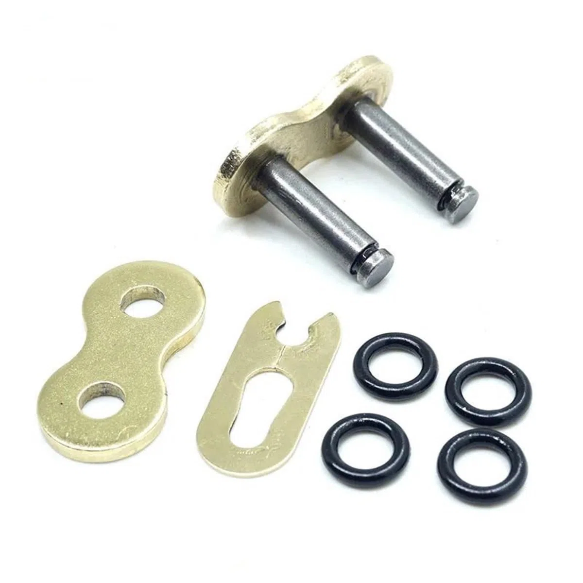 Cadena Moto Conector de clip con remache dorado para cadena de transmisión de motocicleta, junta tórica, enlace principal, apto para modelos 428, 520, 525, 530,(520H Rivet)