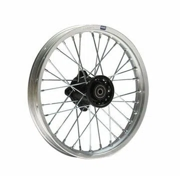 Llanta de aluminio de 14 pulgadas delantera anodizada, tipo 2, adecuada para casi todos los modelos con eje de 15 mm, Dirt Bike, Pit Bike, XMOTOS, motocross (plata)