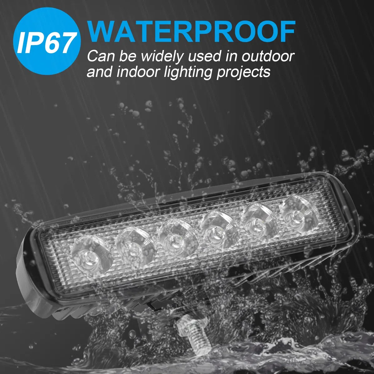 18W Faro Trabajo LED Focos de Coche 12V 24V Faros Led Tractor 9,200LM 6000K IP67 Impermeable Off-Road Foco de Trabajo LED para Moto ATV SUV Tractor Camión Barco(4 Piezas)
