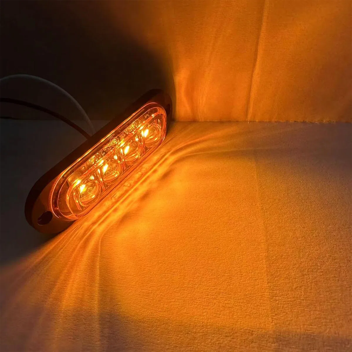 Juego de 10 Luces de Posición Laterales LED - Pilotos de Galibo para Remolques 12-24V Intermitentes Laterales para Camiones Caravanas Autobuses Coches Universales Estancos 3000K (Amarillo)