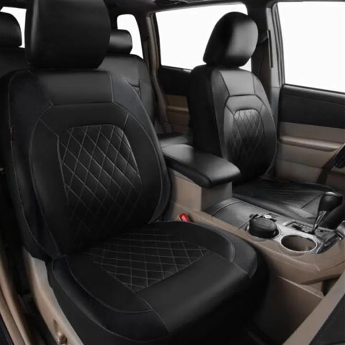 9 Piezas Cuero Funda Asiento Coche para Seat Ibiza 5-Door/Ibiza ST 6F 6J 6L 6L2 6L1 6K 6K2 6K1 1993-2025, Impermeables Cubreasientos Delanteros Y Traseros Interior Protector Accesorios
