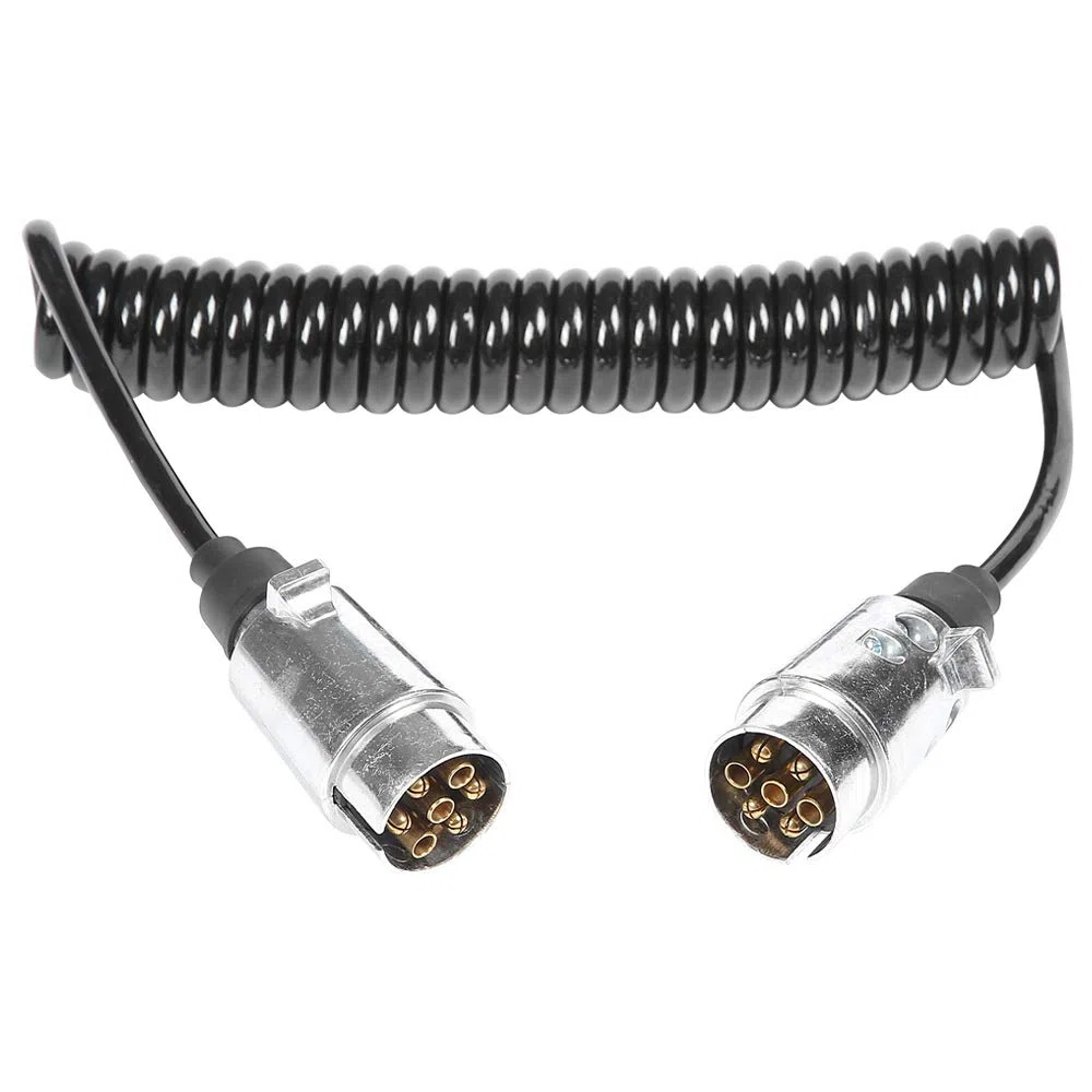 AOHEWEI Cable de Extensión para Remolque 7 Pines Metal 1,8M con Conector Enchufe De Remolque Aleación De Aluminio 12V para Remolque Camión Barco u Caravana
