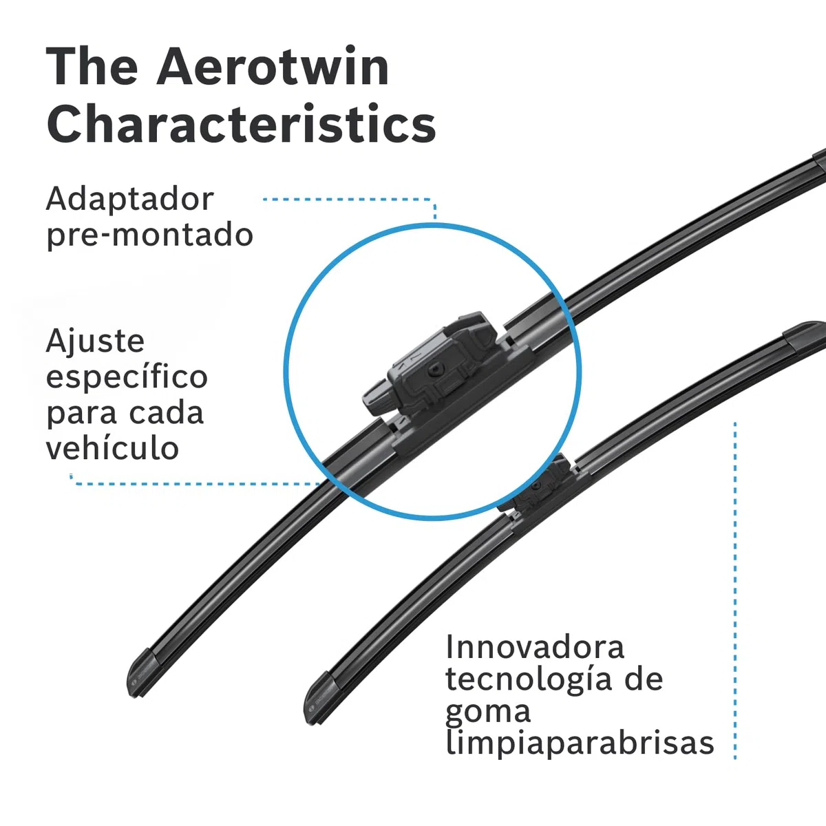 Bosch Aerotwin A 994 S Limpiaparabrisas Frontal - Set de Escobillas de Recambio para una mayor seguridad en la conducción, con Adaptador Premontado, 60 cm / 40 cm