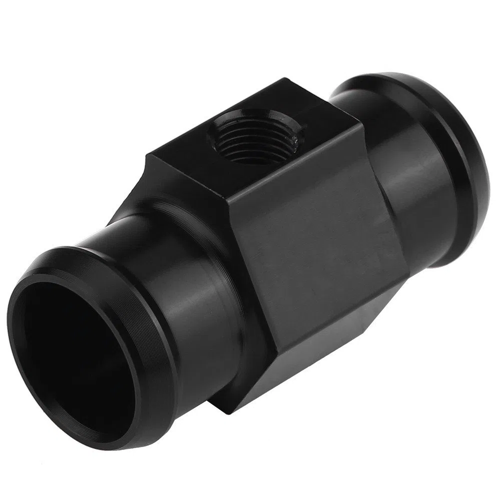 Adaptador del sensor de temperatura negro, Temp tbest aleación de aluminio de la motocicleta de la temperatura del agua adaptador reemplazo para manómetro sensor común de la pipa de la manguera(22mm)