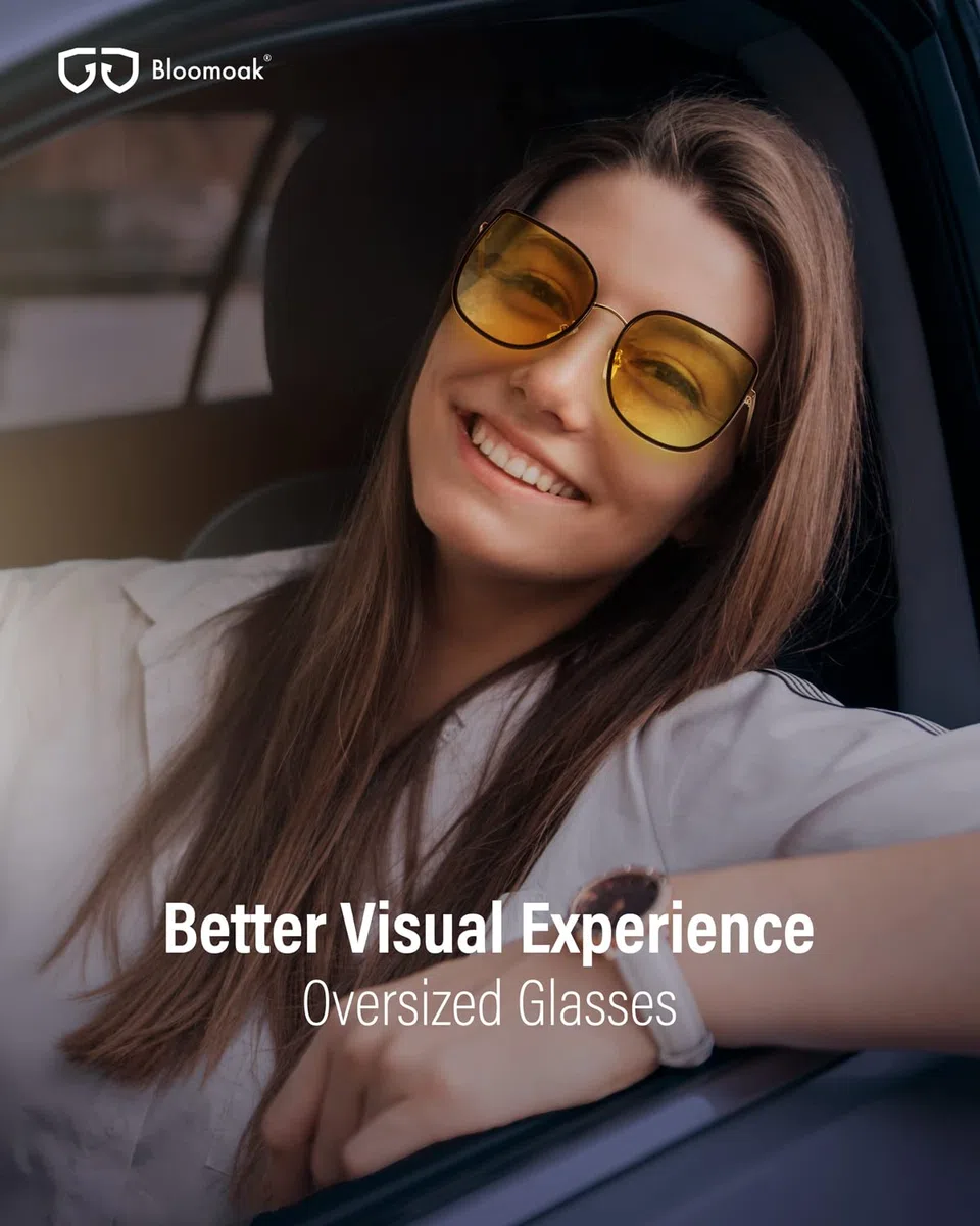 Bloomoak Gafas de Conducción Nocturna de Moda para Mujer/Gafas Polarizadas de Visión Nocturna/Antideslumbramiento/Protección UV 400