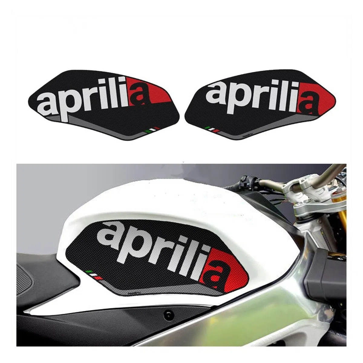 DEHIWI Accesorios para Motocicleta, Protector Lateral para Almohadilla de depósito, Alfombrilla para Rodilla para Aprilia RSV4 2010-2021 Tuono 1100 2015-2021 Calcomanías de protección