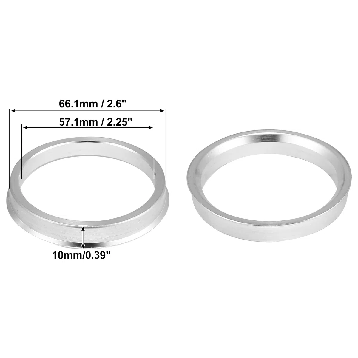 X AUTOHAUX 4 Piezas ID 57,1mm Aluminio Aleación Coche Cubo Centrados Anillos 66,1 mm Anillos de Centrales
