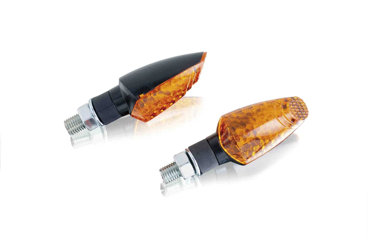 Puig 6476N Intermitentes led homologados con carcasa negra y tulipa ahumada diseño compacto y aerodinámico para moto, Negro